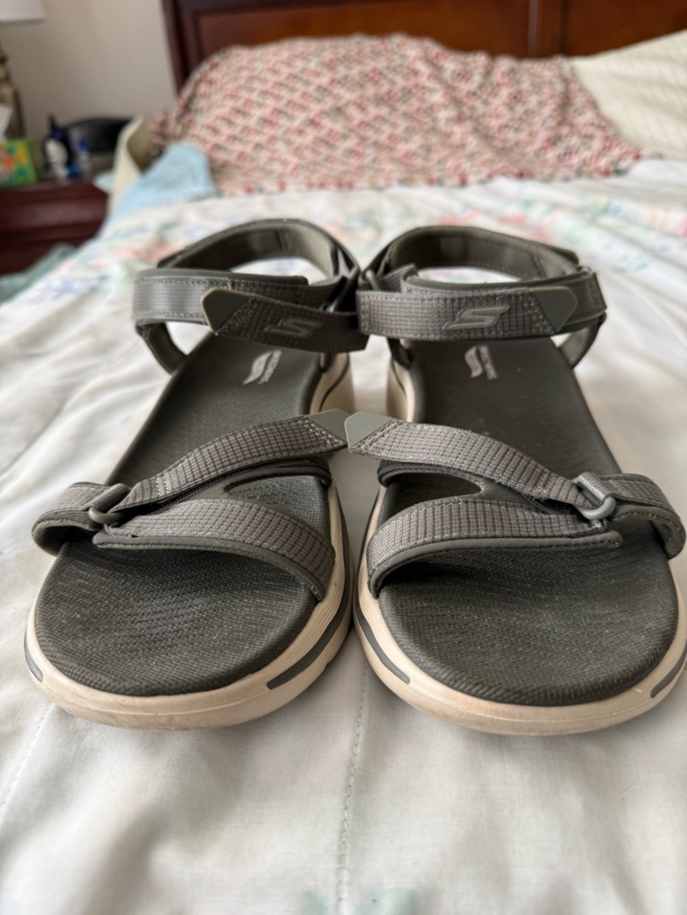 Skechers Arch Fit Women's Gray Adjustable Strap Sandals